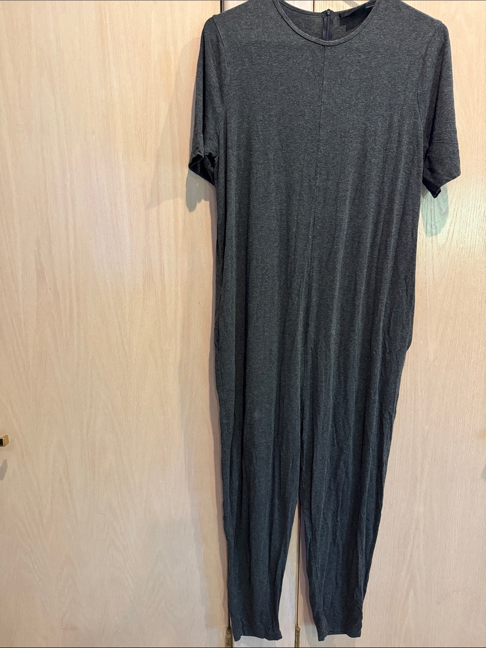 Hatch Charcoal Short-Sleeve Jumpsuit